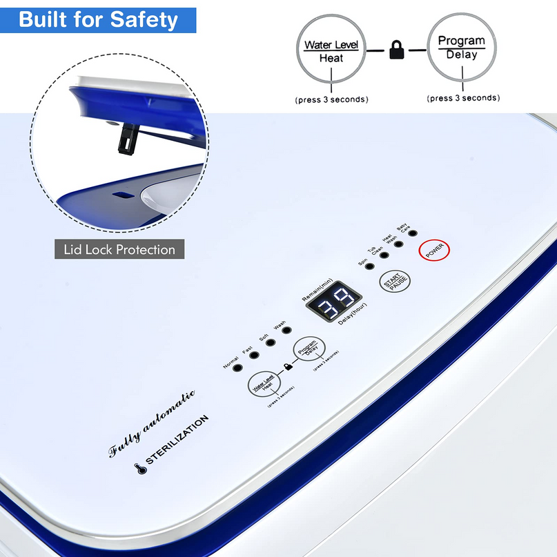 Full Automatic Washing Machine, 2 In 1 Laundry Washer for Apartment