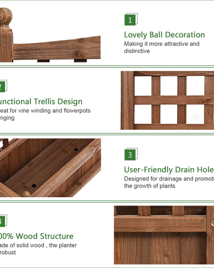 Wood Free Standing Plant Raised Bed