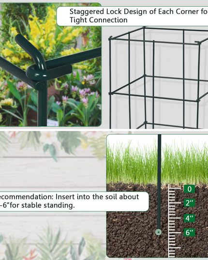 Giantex Pack of 4/8 Plant Cage Support, Tomato Stakes and Cages (16''Lx 16''Wx 39''H)