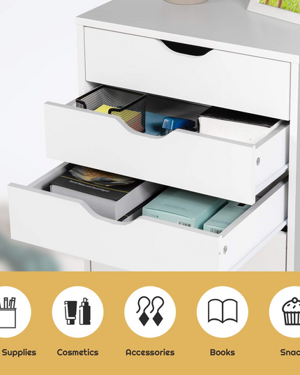 Giantex Drawers Cabinet Mobile Lateral Filing Organizer with 7 Drawers and Wheels Mobile Side Cabinet Chest