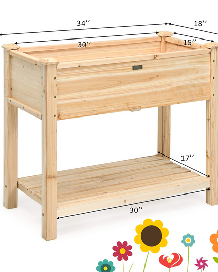 Outdoor Planter Box W/Shelf for Garden Patio Backyard