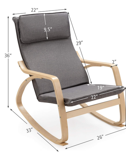 Giantex Stable Wooden Frame Relaxing Modern Leisure Armchair Suitable for Living Room, Bedroom, Balcony, Nursery Room