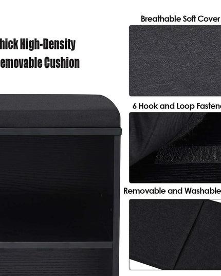 Giantex Shoe Storage Bench with Cushion, Entryway Shoe Rack Bench