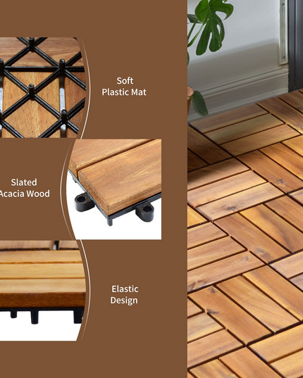 27 PCS Interlocking Patio Deck Tiles - Giantex