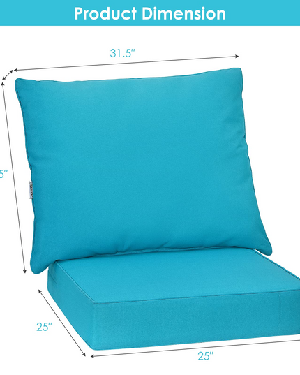 Giantex Patio Cushion Set with Pillow, Deep Seat and Back Cushion