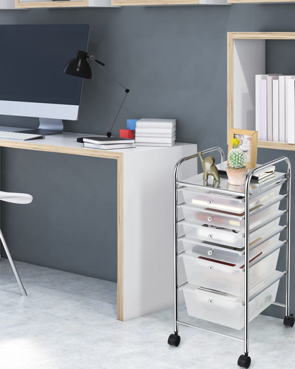  6 Storage Drawer Cart Rolling Organizer Cart, Clean - Giantex