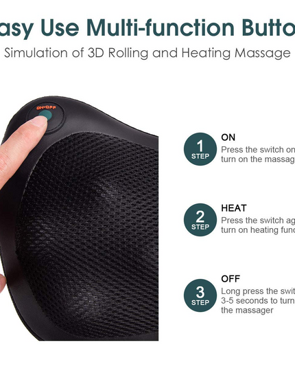 Giantex Shiatsu Back Neck Massager with Heat, Kneading Massage Pillow for Muscle Pain Relief
