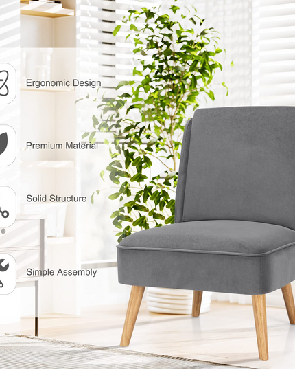 Giantex Comfy Single Sofa Chair w/Rubber Wood Legs