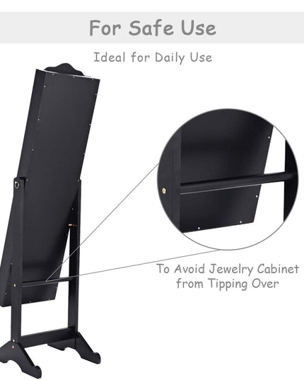 Jewelry Cabinet Armoire Lockable with Mirror - Giantex
