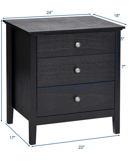 Giantex Nightstand with Drawers Solid Structure Side Table for Storage Bedroom