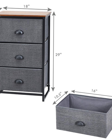 Giantex Dresser Storage Tower Nightstand W/Fabric Drawers