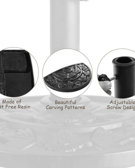 Giantex 20" Outdoor Patio Half Round Umbrella Base Stand, Black - Giantexus