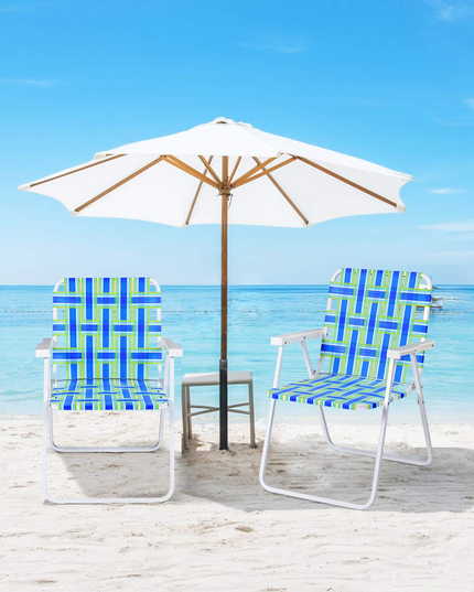 Giantex Folding Lawn Chairs Set of 6 Outdoor Portable Beach Chair W/Stable Steel Frame