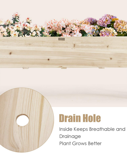 Wood Planter Box with Legs, 47.5"L x 17"W x 20"H