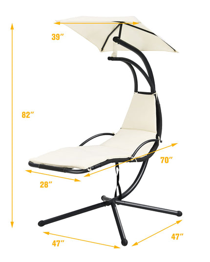 Giantex Hanging Arc Chaise Hammock for Patio Poolside Backyard Garden Porch