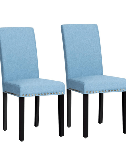 Giantex Upholstered Dining Chairs Set of 2 or 4, Fabric Side Chairs w/Wood Legs - Giantexus