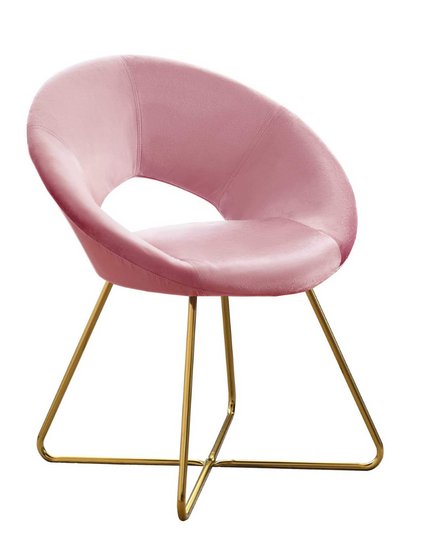 Modern Velvet Accent Chair, Comfy Cute Upholstered Vanity Desk Chair - Giantexus