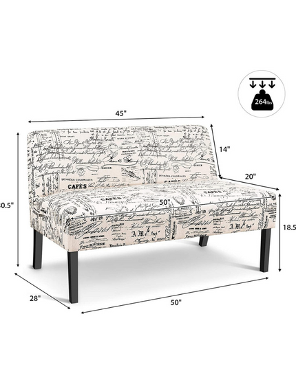 Armless Loveseat Sofa Modern Sofa Chair - Giantexus