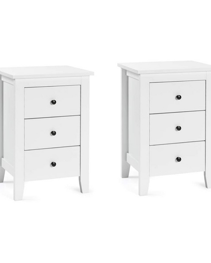 Giantex Nightstand W/ 3 Drawers Large Storage Space, Solid Structure and Stable Frame (1)