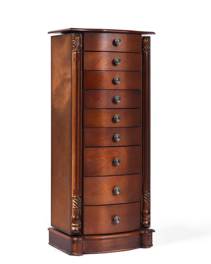Large Jewelry Armoire Cabinet with 8 Drawers & 2 Swing Doors - Giantex