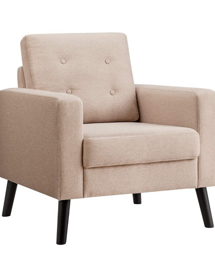 Giantex Modern Accent Chair, Mid-Century Upholstered Armchair Club Chair - Giantexus