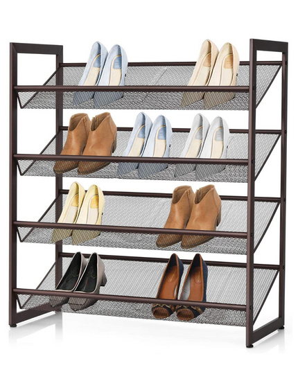 4-Tier Metal Shoe Rack, Shoe Storage Organizer - Giantexus