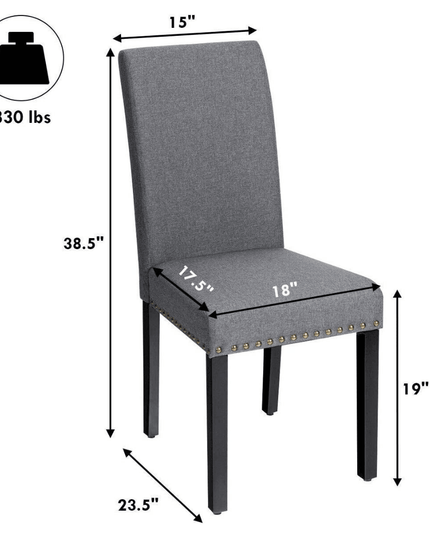 Giantex Upholstered Dining Chairs Set of 2 or 4, Fabric Side Chairs w/Wood Legs - Giantexus