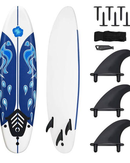 Giantex Surfboard, 6 Ft Stand Up Surfing Board w/ 3 Detachable Fins - Giantexus