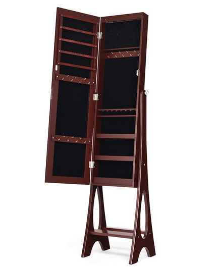12 LEDs Jewelry Armoire Cabinet with Full-length Mirror - Giantex