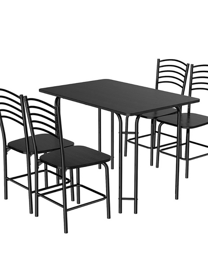 Giantex 5 PCS Dining Table Set 4 Person, Modern Kitchen Table and 4 Chairs,Black