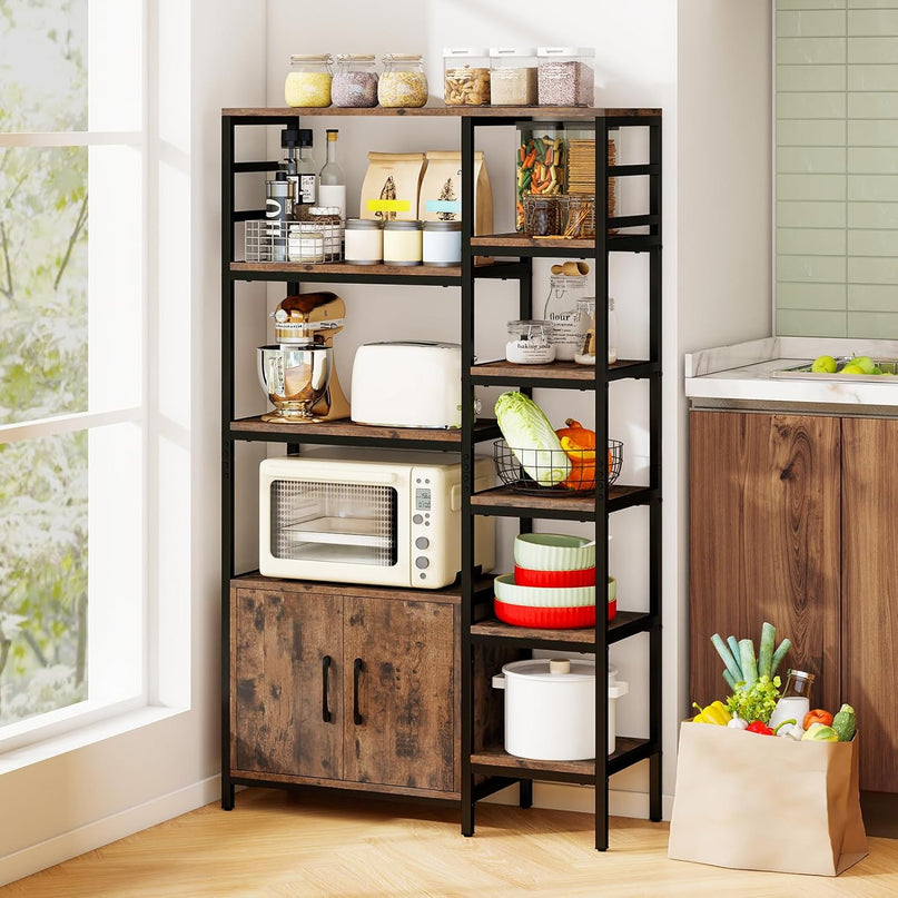 Giantex Double Wide 8 Tier Bookshelf for Living Room