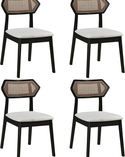 Giantex Wood Rattan Upholstered Dining Chairs Set of 2/4