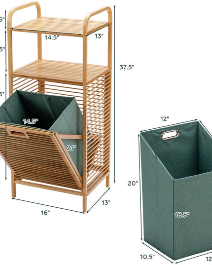 Bamboo Freestanding Clothes Basket - Giantexus