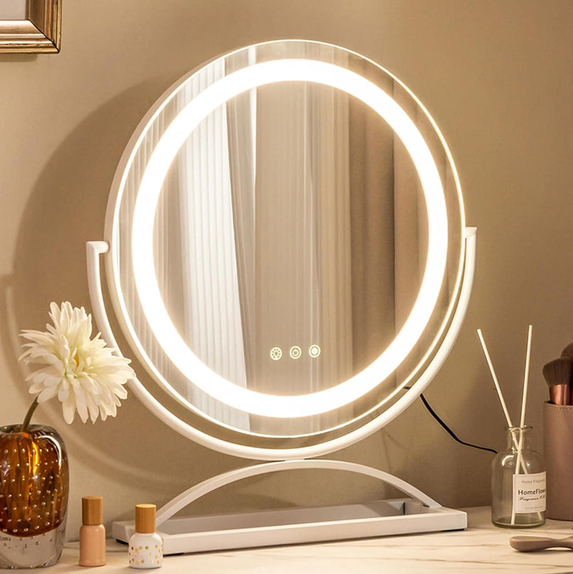 CHARMAID LED Makeup Mirror, 16 inch Lighted Vanity Mirror with Lights, 3 Color Lighting Modes