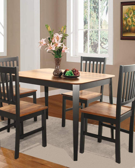 Giantex 5 Piece Dining Set with 4 Chairs,Dining Kitchen Table Set for 4 Person (Walnut & Black)