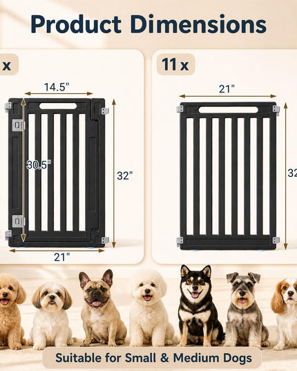 GIANTEX 32" Plastic Pet Fence with Lockable Door for Puppy
