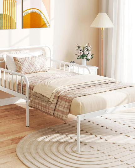 Giantex Metal Twin Bed Frame, Convertible Sofa Bed with Headboard & Armrests, Pull-Out Sleeper Chair Bed