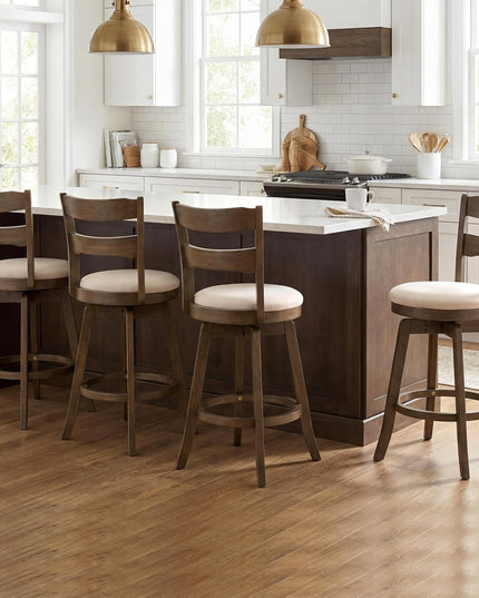 Giantex Tabourets de Bar Pivotants, Lot de 2 ou 4 | Tabourets de Comptoir de 63,5 cm avec Assise Rembourrée en Tissu