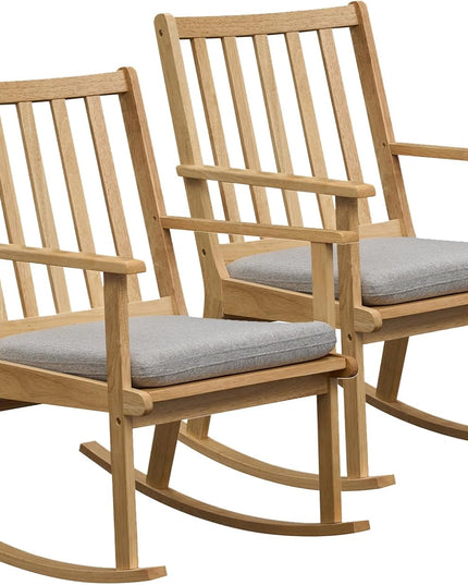Chaise à bascule Giantex avec coussin et dossier haut à lattes