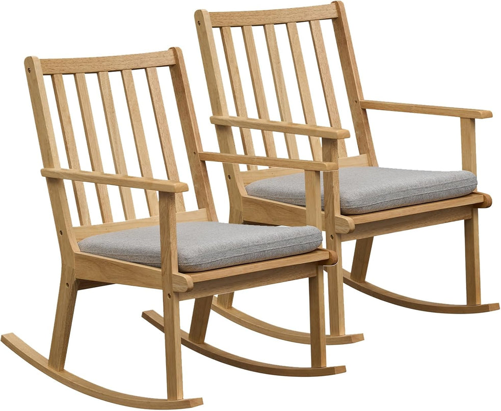 Giantex Rocking Chair with Cushion & Slatted High Back