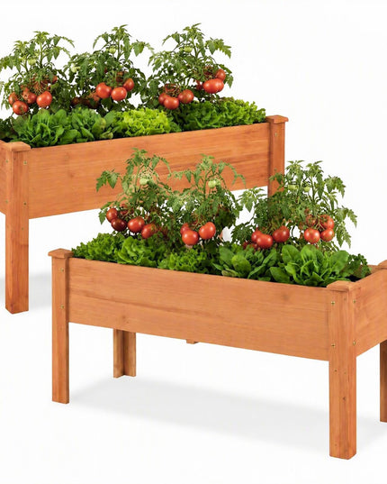 Jardinière en bois sur pieds, 120,65 cm L x 43,18 cm l x 50,8 cm H