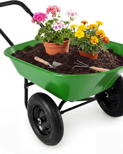 Chariot de jardin à deux roues Giantex – Brouette robuste de 150 kg
