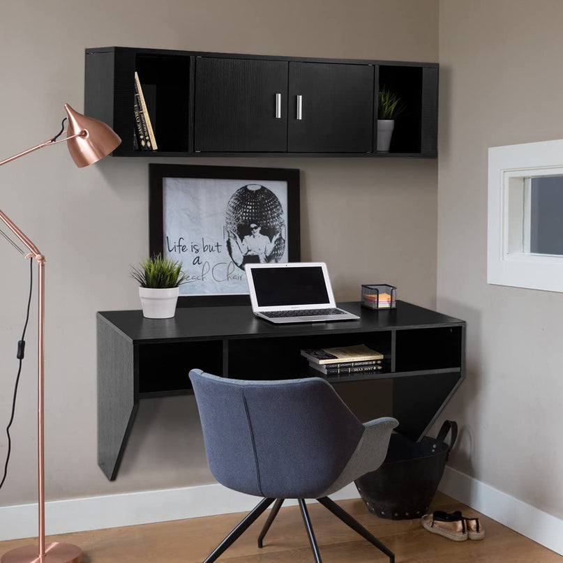 Bureau d'ordinateur mural flottant