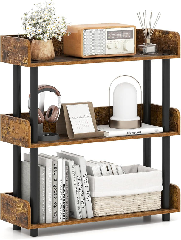 Giantex 3-Tier Bookshelf | Standing Display Rack Shelving Unit for Living Room Bedroom Study