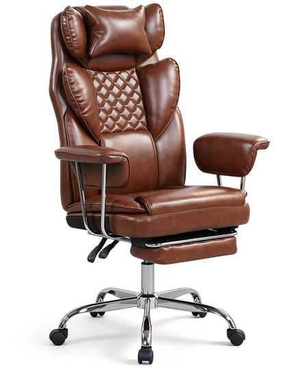 GIANTEX Big and Tall Office Chair with Footrest & Pocket Spring Seat