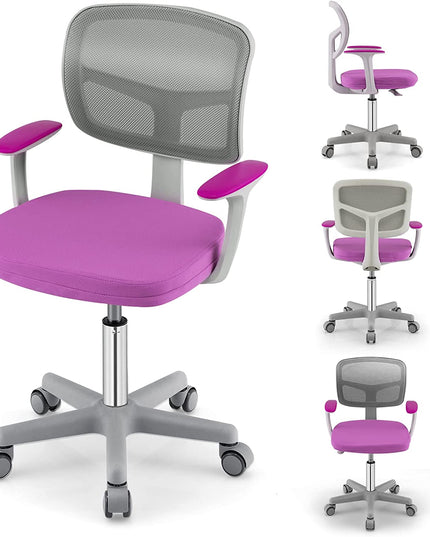 Giantex Ergonomic Home Office Chair, Mesh Low Back Desk Chair, Swivel Computer Chair with Y-Shaped Lumbar Support & Comfy Armrest