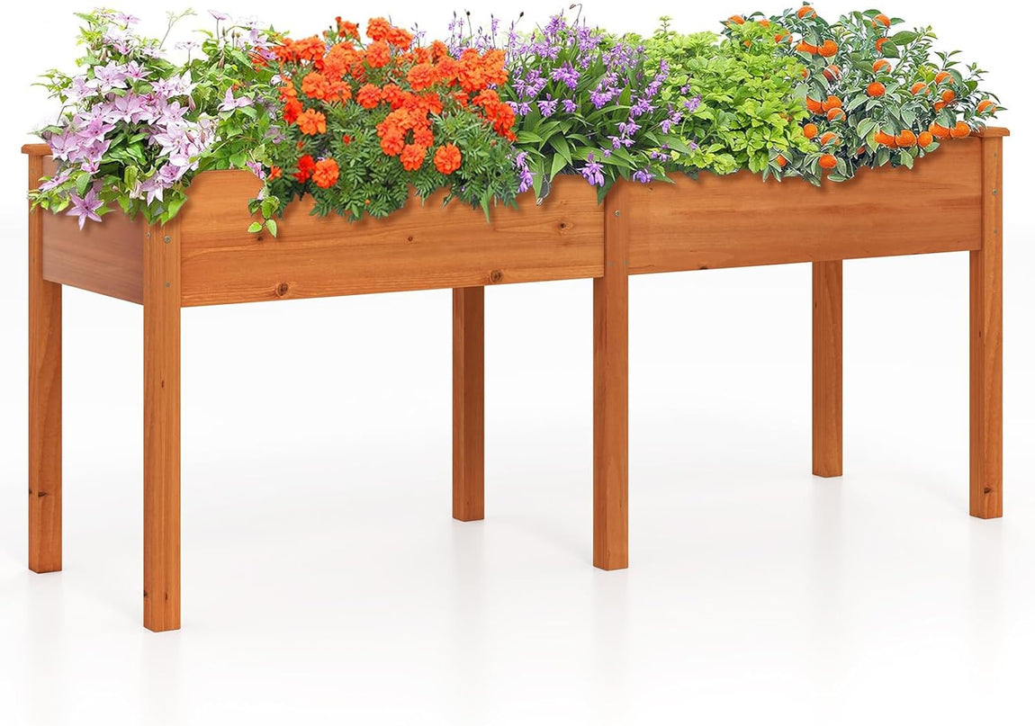 73"x23"x30" Elevated Wood Planter Box with Legs