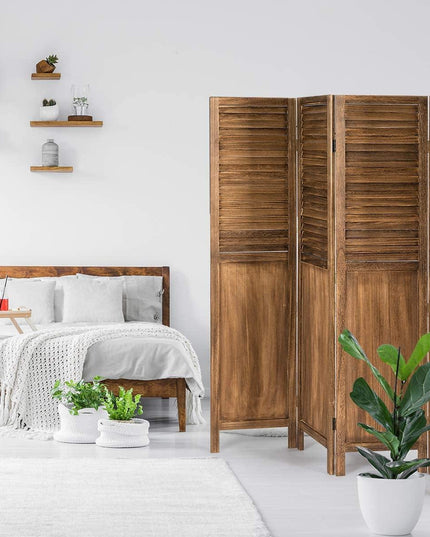 4 Panel 6 ft Wooden Room Divider, Portable Partition Screen - Giantexus