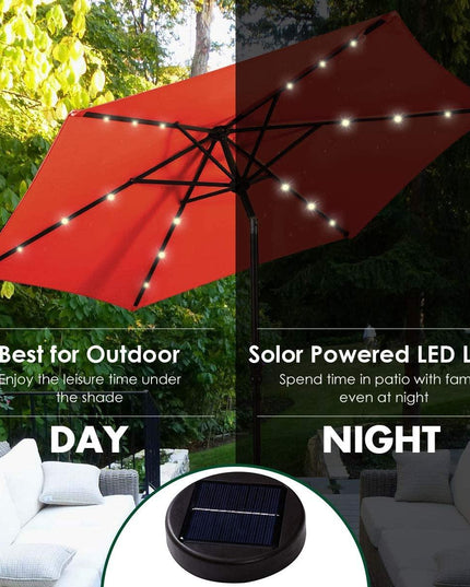 9ft Market Patio Umbrella w/Solar Lights - Giantexus
