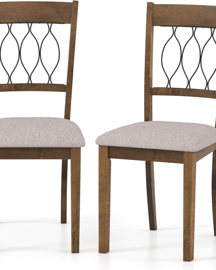 Giantex Lot de 2/4 chaises de salle à manger en tissu/similicuir, rembourrées